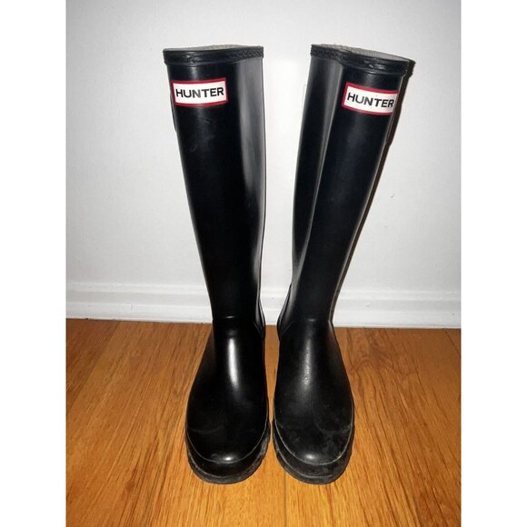 Hunter Shoes - Hunter Black High Rain Boots Unisex 6M 7F